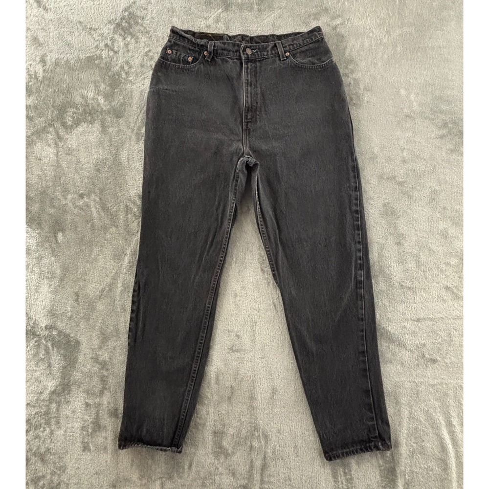 Vintage Levi's 550 Relaxed Fit Tapered Leg Jeans Womens 16 Black High Rise Denim